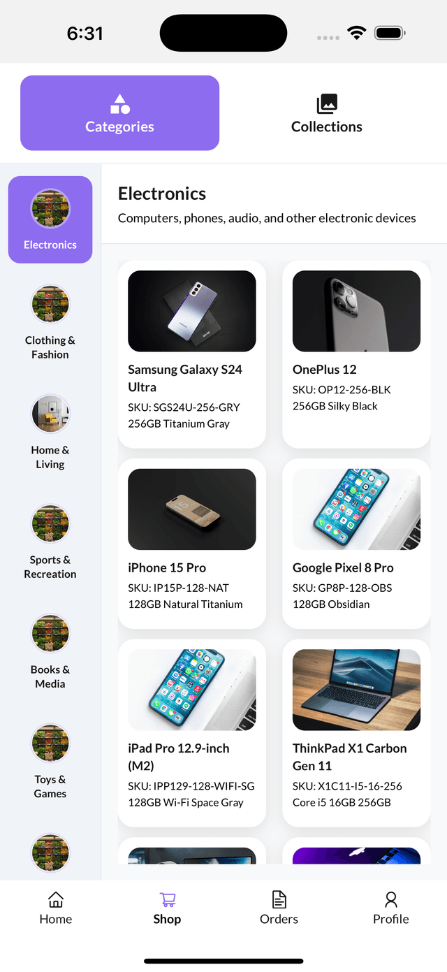 E-commerce App - Home Screen