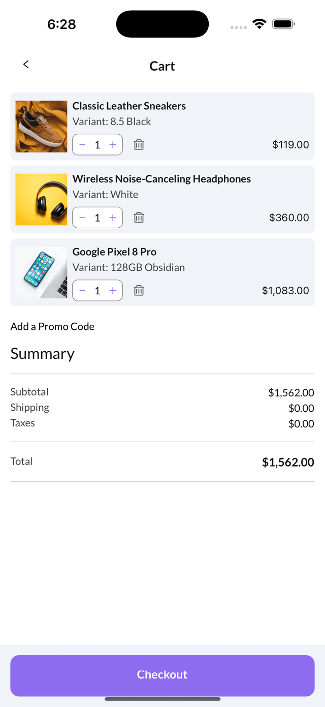 E-commerce App - Home Screen