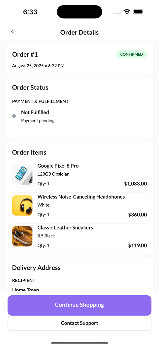 E-commerce App - Checkout