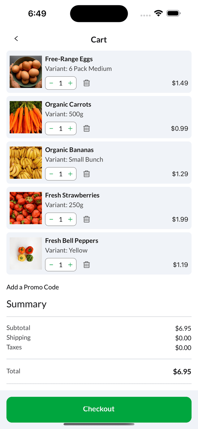Grocery App - Screen