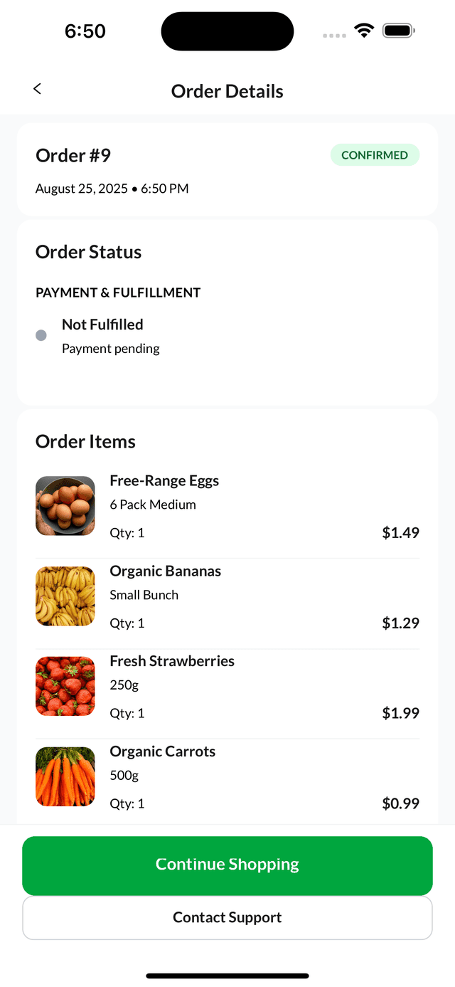 Grocery App - Screen