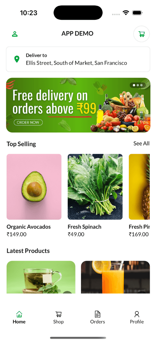 Grocery App - Screen
